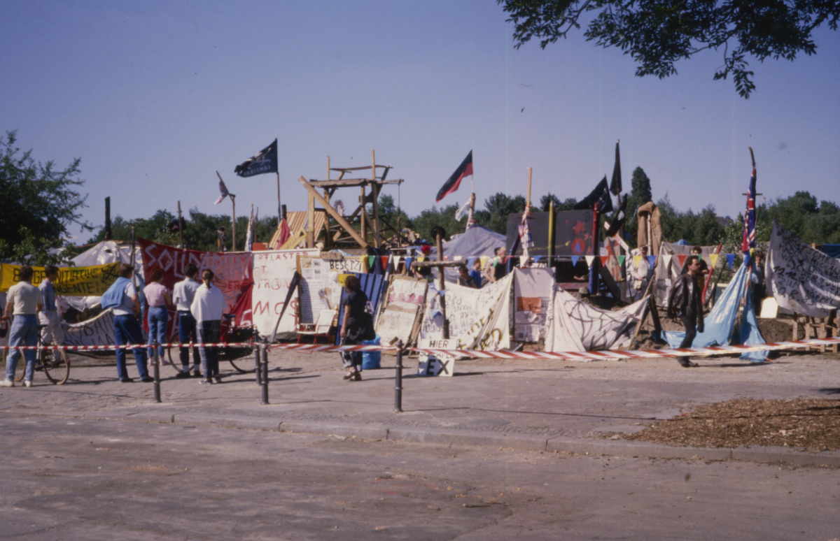 Besetztes Lenné-Dreieck beim Potsdamer Platz